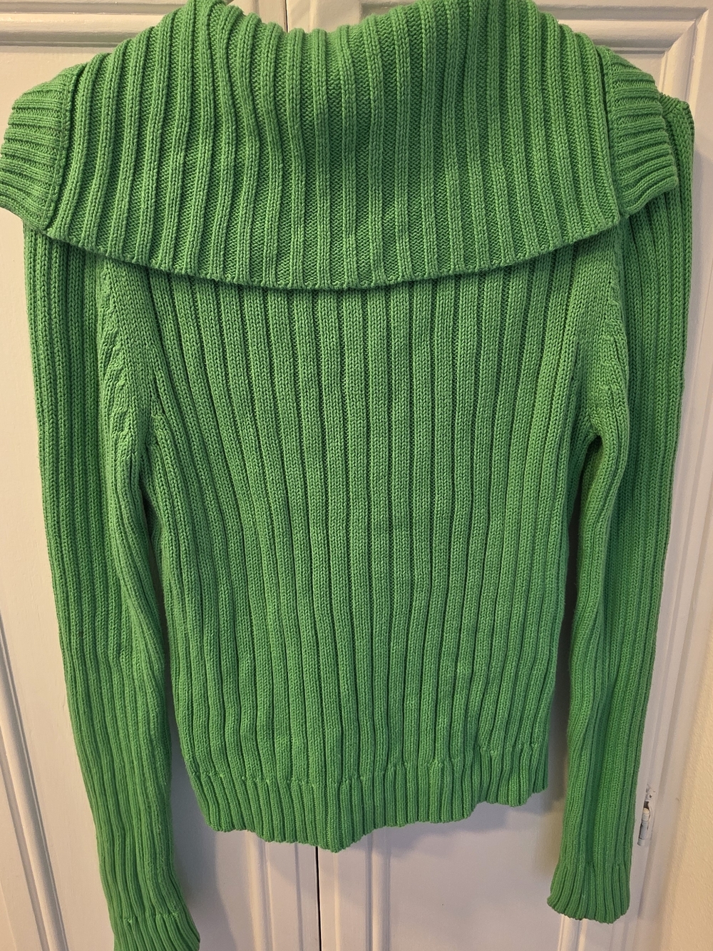 Tommy Hilfiger Women's Bright Green Ribbed Button-Up Cardigan ~ Size Medium - Picture 4 of 11